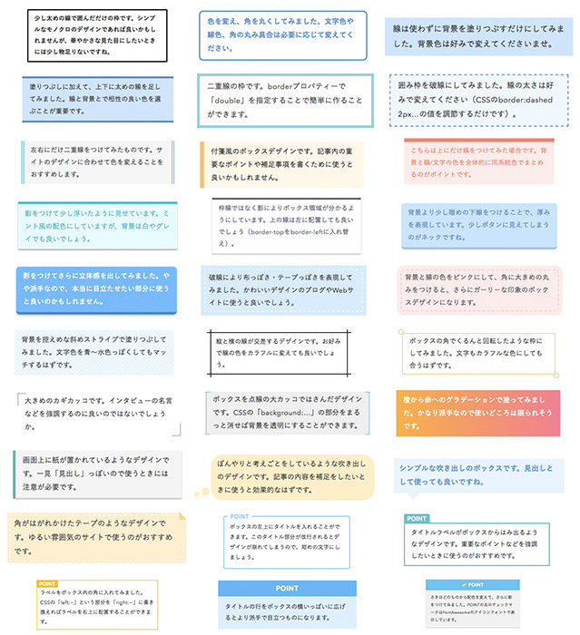 【CSS】おしゃれなボックスデザイン（囲み枠）のサンプル30／サルワカ